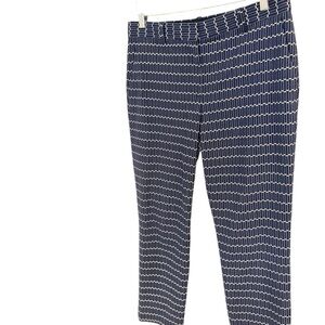 Theory size 8 EUC  Women's blue  and White Patterned Pants cigarette crop